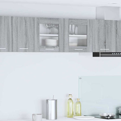 Hängeschrank mit Tür Riga Grau Sonoma und Weiß 80 x 31 x 40 cm