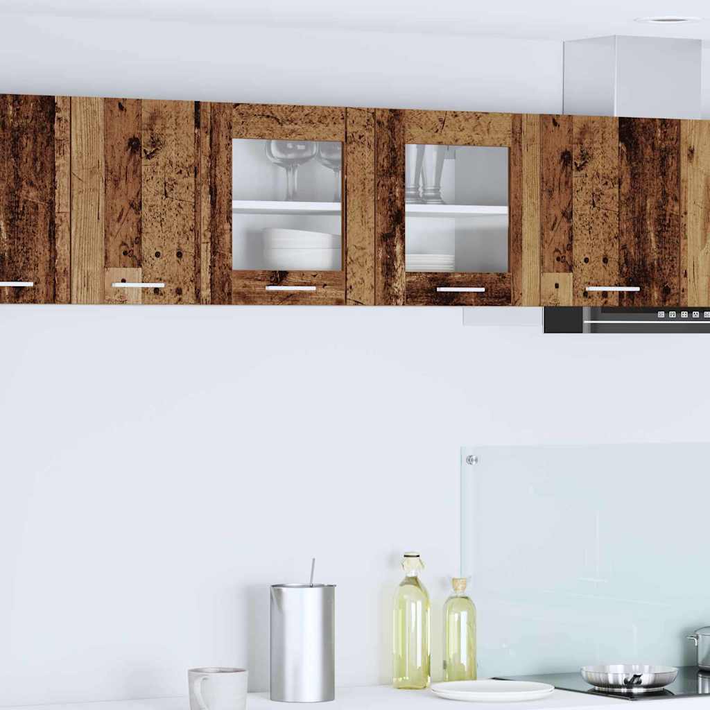 Hängeschrank mit Tür Riga Altes Holz und Weiß 80 x 31 x 40 cm