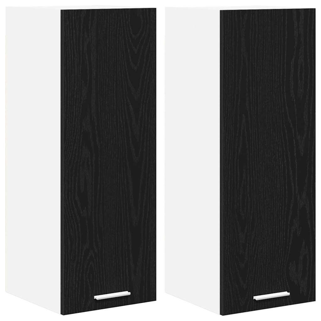 Hängeschrank Riga 2 pcs Schwarze Eiche und Weiß 30 x 31 x 80 cm