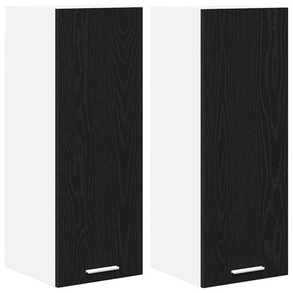 Hängeschrank Riga 2 pcs Schwarze Eiche und Weiß 30 x 31 x 80 cm