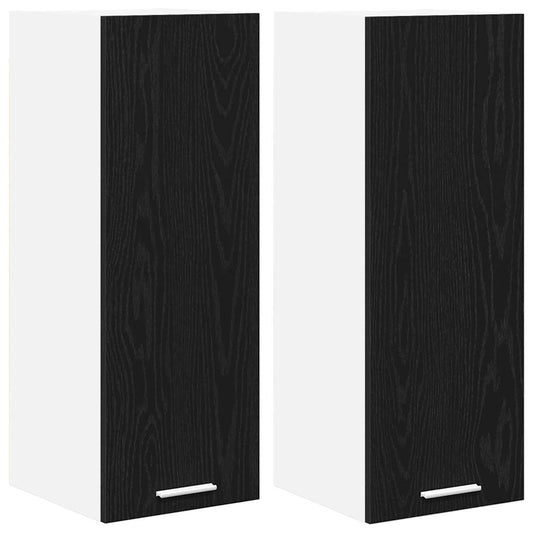 Hängeschrank Riga 2 pcs Schwarze Eiche und Weiß 30 x 31 x 80 cm