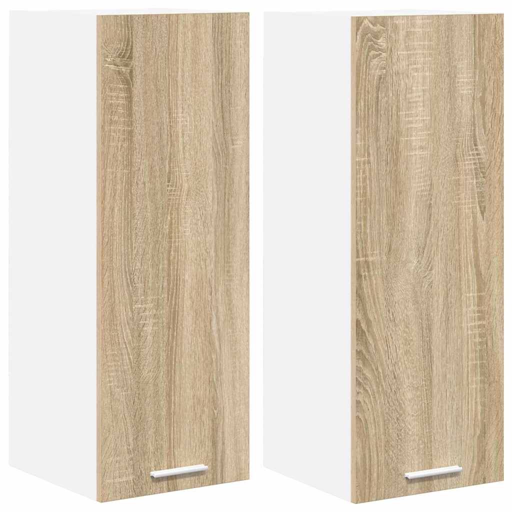 Hängeschrank Riga 2 pcs Sonoma-Eiche und Weiß 30 x 31 x 80 cm