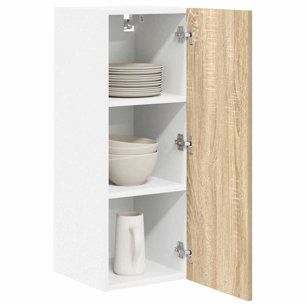 Hängeschrank Riga 2 pcs Sonoma-Eiche und Weiß 30 x 31 x 80 cm
