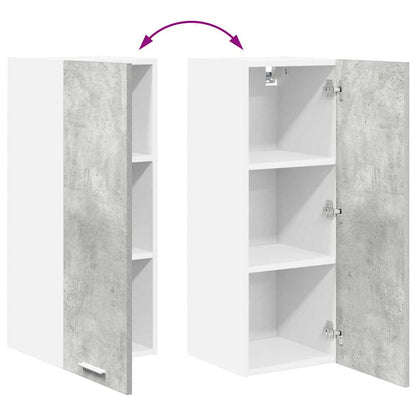 Hängeschrank mit Tür Riga Betongrau und Weiß 30 x 31 x 80 cm