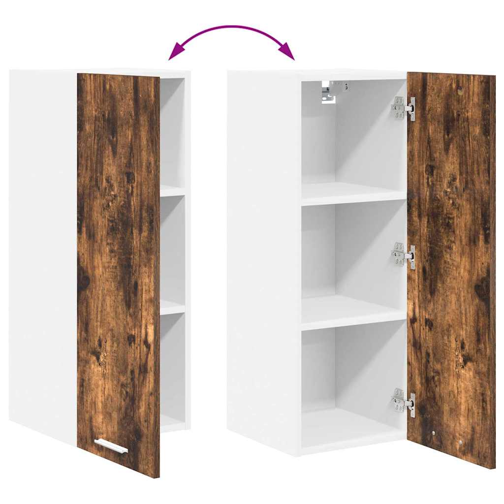 Hängeschrank Riga Geräucherte Eiche und Weiß 30 x 31 x 80 cm