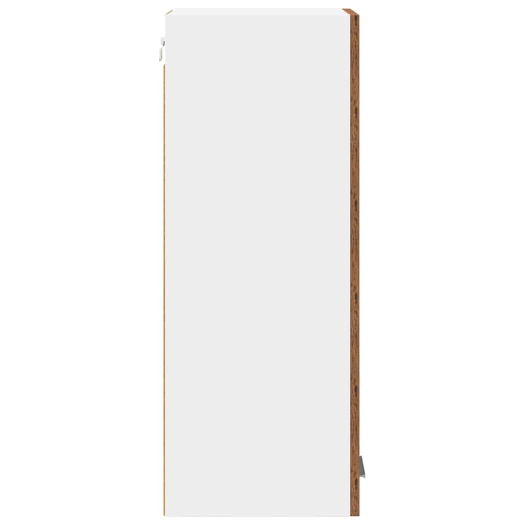 Hängeschrank mit Tür Riga Altes Holz und Weiß 30 x 31 x 80 cm