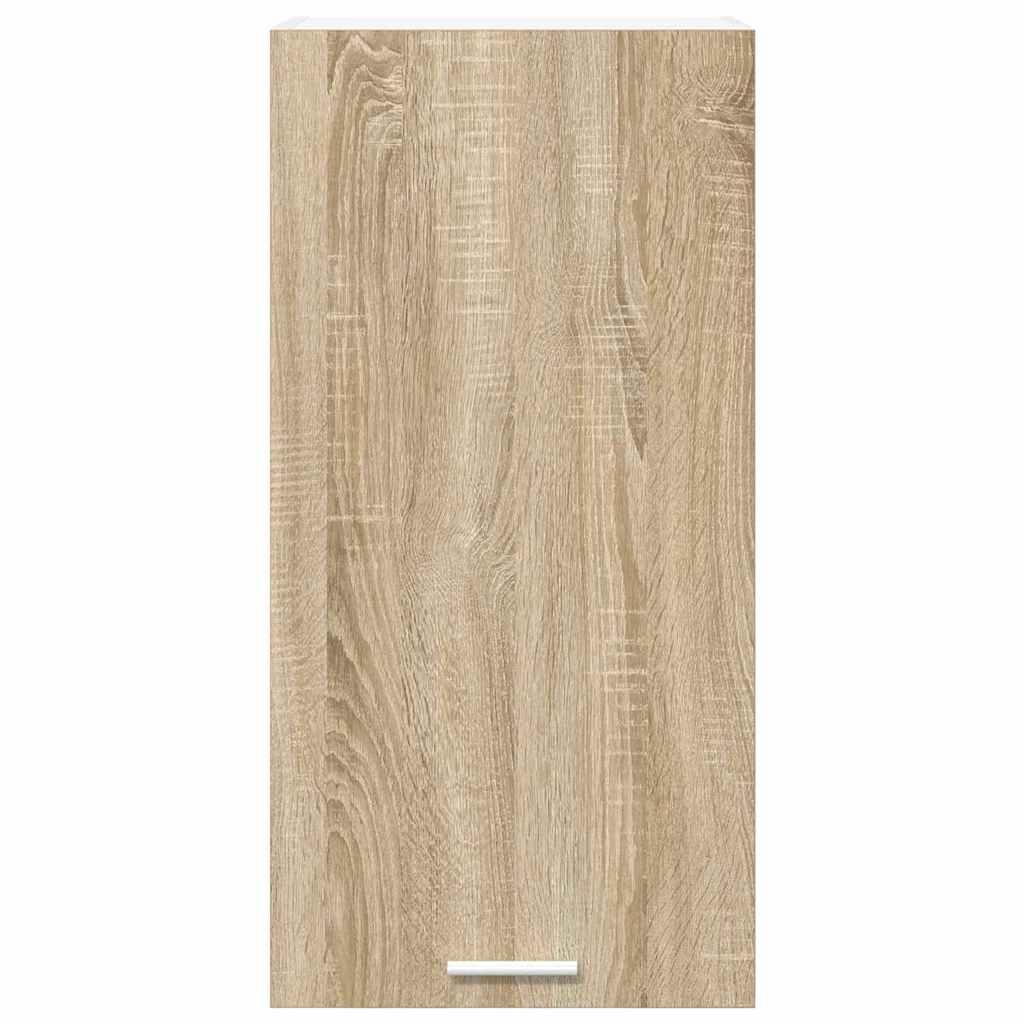 Hängeschrank mit Tür Riga Sonoma-Eiche und Weiß 40 x 31 x 80 cm