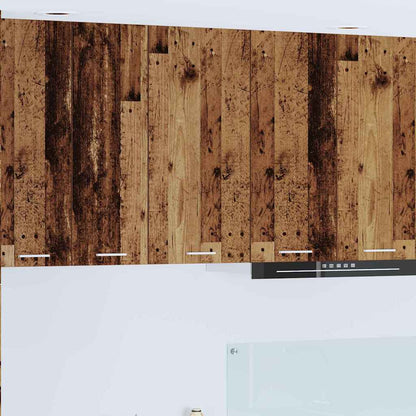 Hängeschrank mit Tür Riga Altes Holz und Weiß 40 x 31 x 80 cm