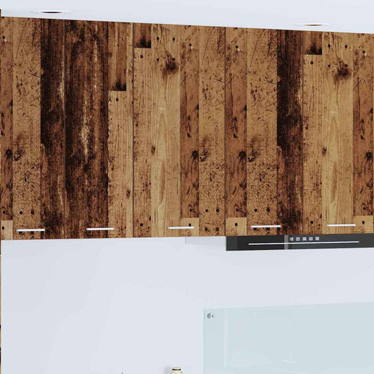 Hängeschrank mit Tür Riga Altes Holz und Weiß 40 x 31 x 80 cm