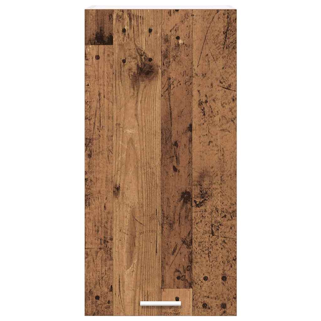 Hängeschrank mit Tür Riga Altes Holz und Weiß 40 x 31 x 80 cm