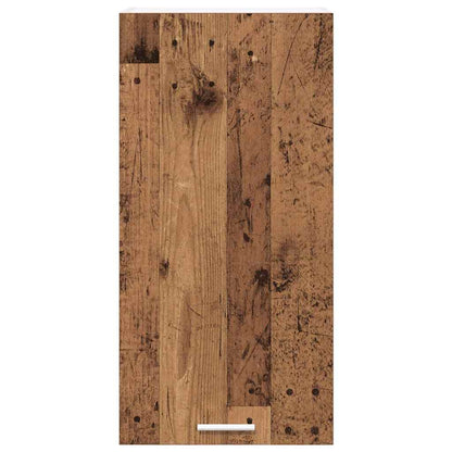 Hängeschrank mit Tür Riga Altes Holz und Weiß 40 x 31 x 80 cm