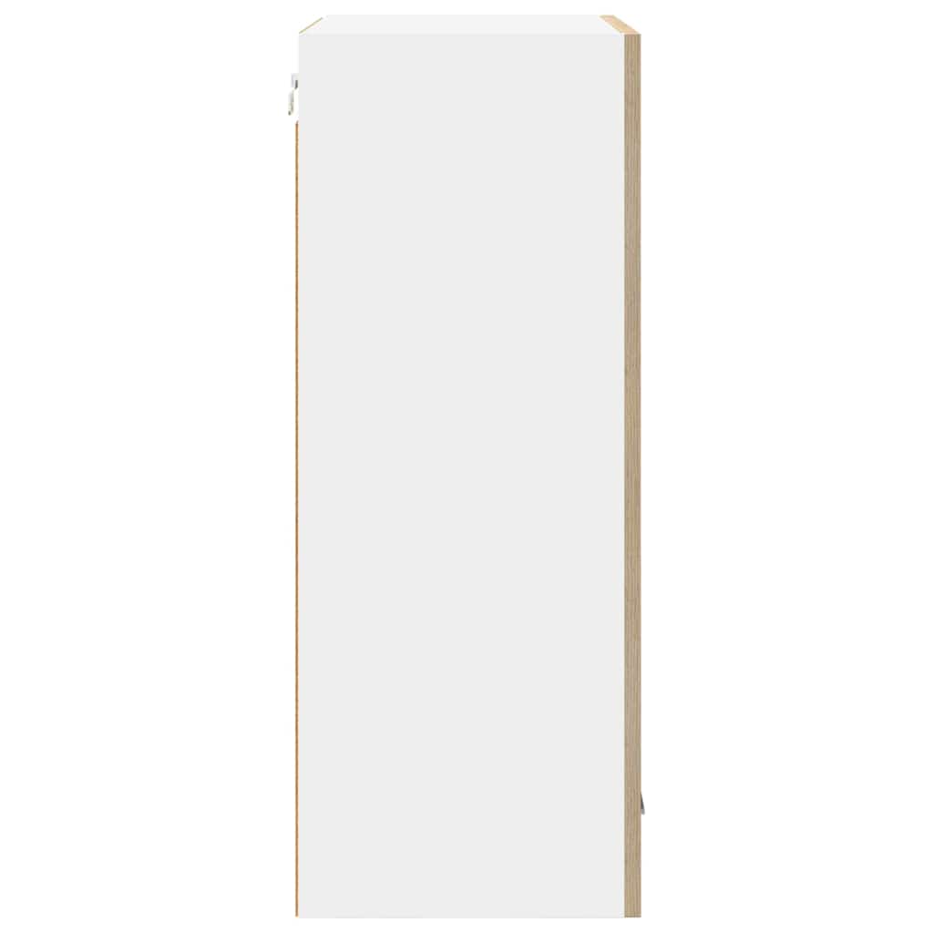 Hängeschrank mit Tür Riga Sonoma-Eiche und Weiß 50 x 31 x 80 cm