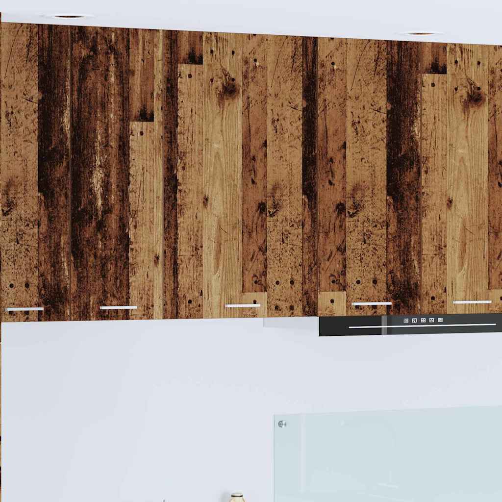 Hängeschrank mit Tür Riga Altes Holz und Weiß 50 x 31 x 80 cm