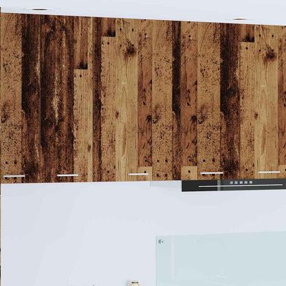 Hängeschrank mit Tür Riga Altes Holz und Weiß 50 x 31 x 80 cm