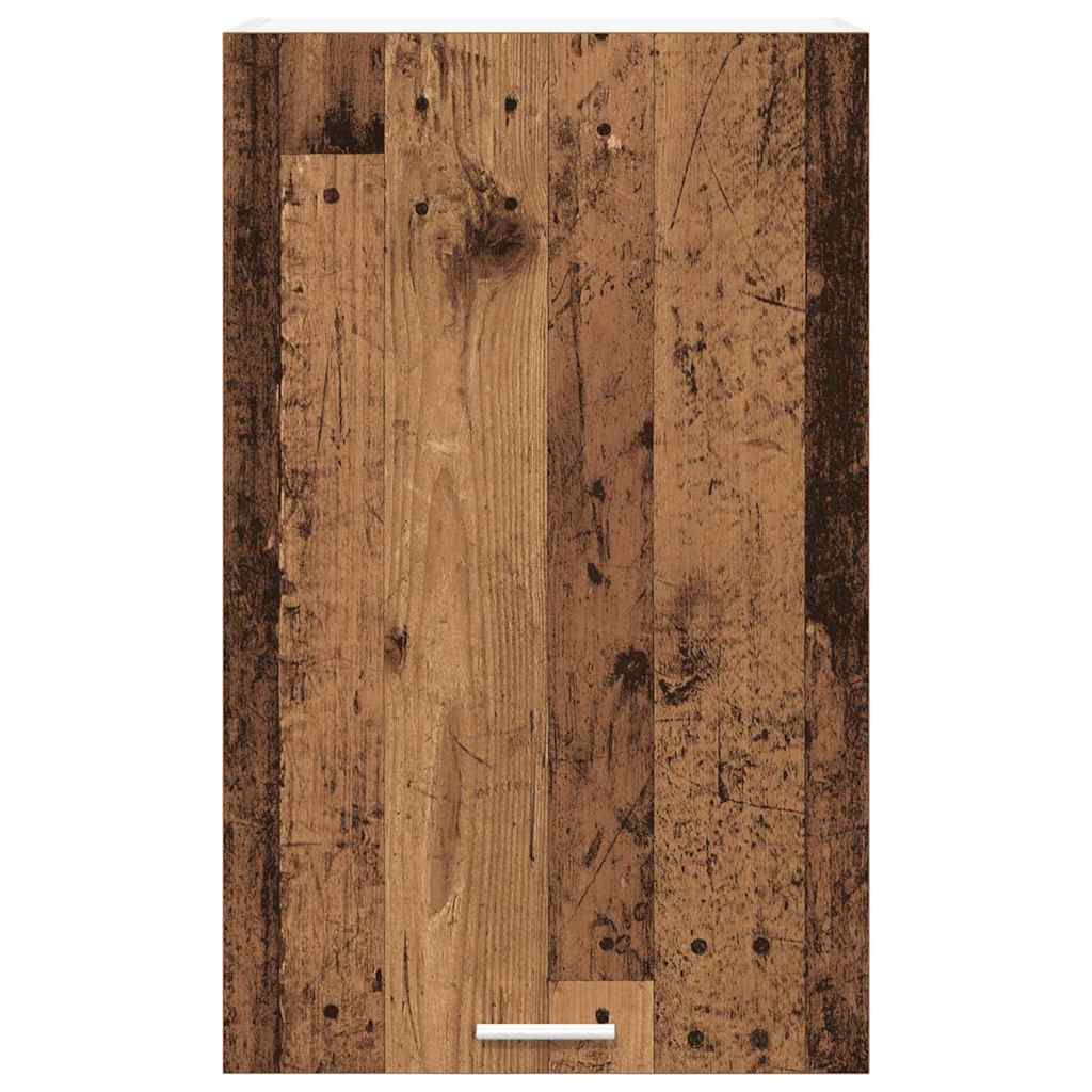 Hängeschrank mit Tür Riga Altes Holz und Weiß 50 x 31 x 80 cm