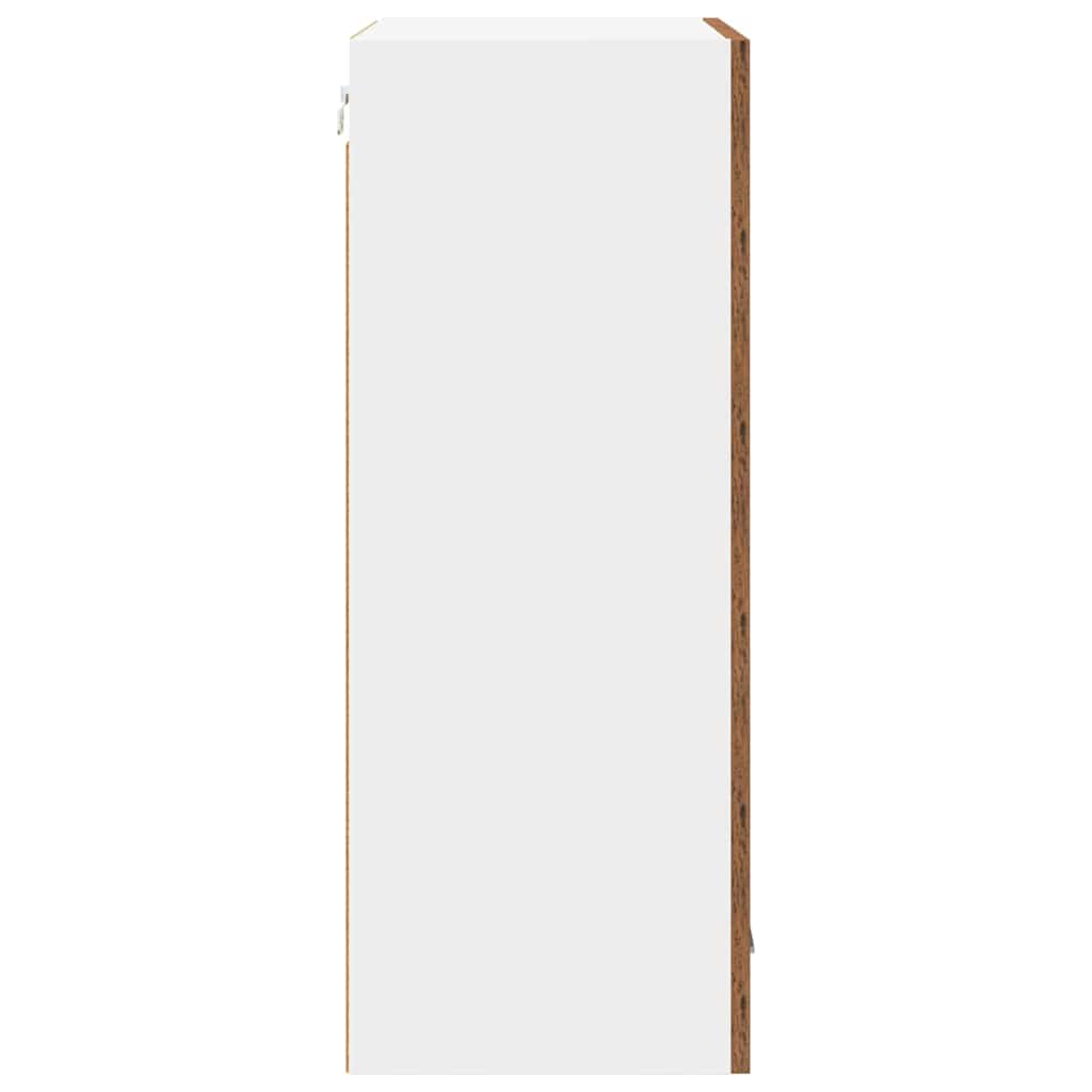 Hängeschrank mit Tür Riga Altes Holz und Weiß 50 x 31 x 80 cm