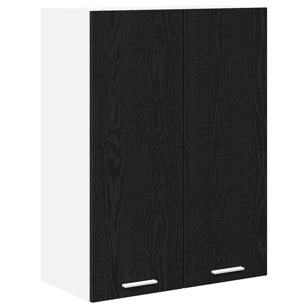 Hängeschrank mit Tür Riga Schwarz Eichen-Optik 60 x 31 x 80 cm