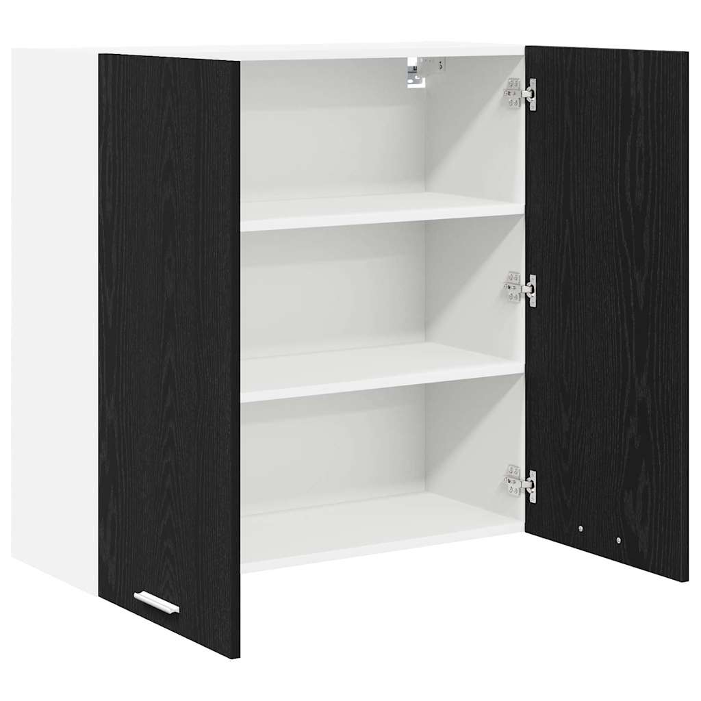 Hängeschrank mit Tür Riga Schwarz Eichen-Optik 80 x 31 x 80 cm