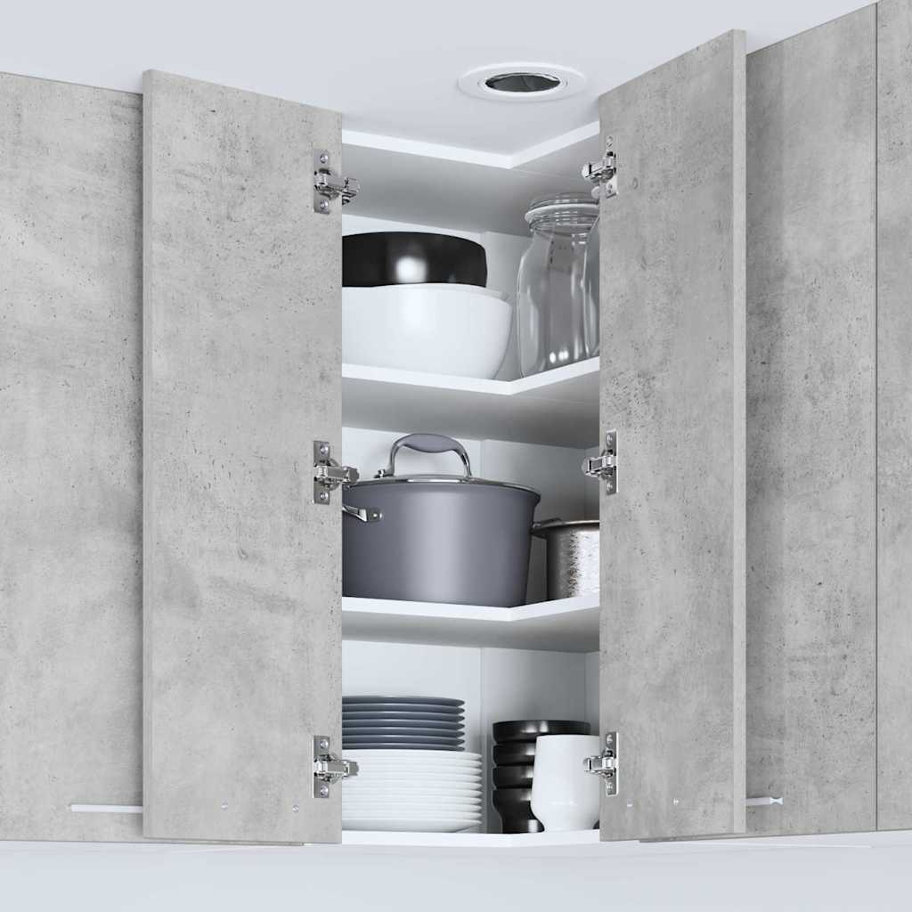 Hängeschrank Riga Betongrau und Weiß 57 x 57 x 80 cm