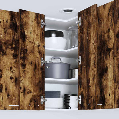 Hängeschrank Riga Geräucherte Eiche und Weiß 57 x 57 x 80 cm