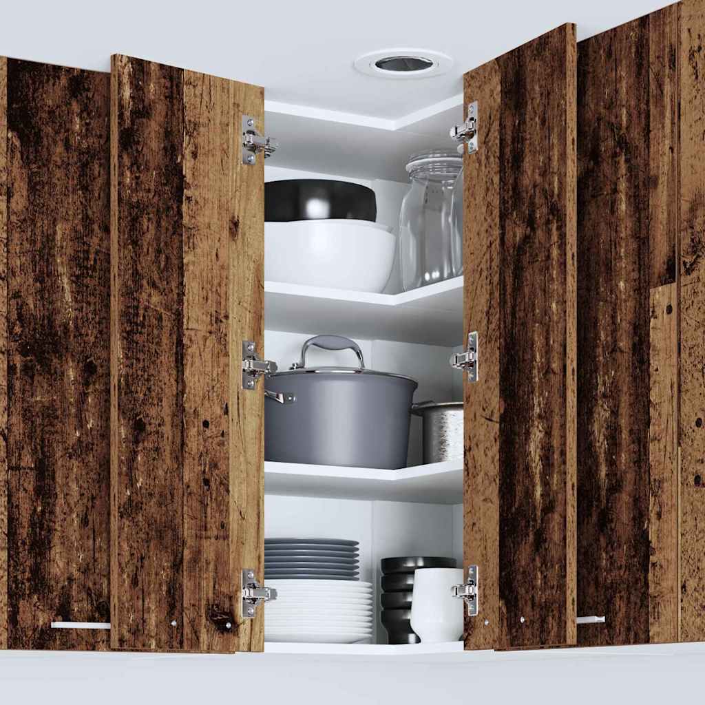 Hängeschrank Riga Altes Holz und Weiß 57 x 57 x 80 cm