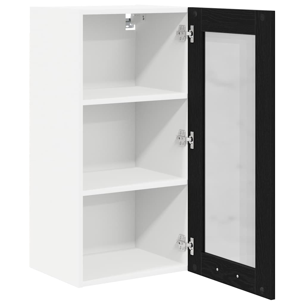 Hängeschrank Riga 2 pcs Schwarz Eichen-Optik 40 x 31 x 80 cm