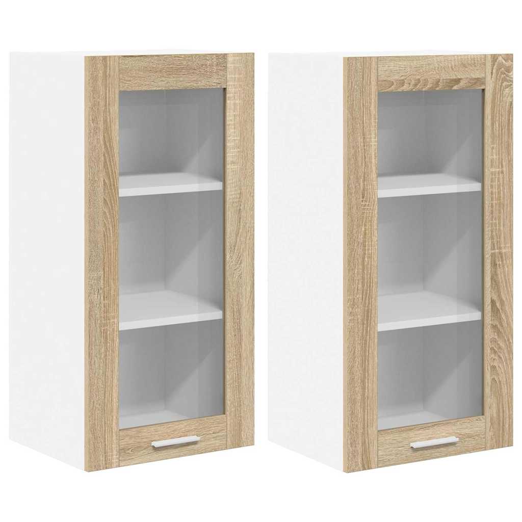 Hängeschrank mit Tür Riga 2 pcs Sonoma-Eiche 40 x 31 x 80 cm