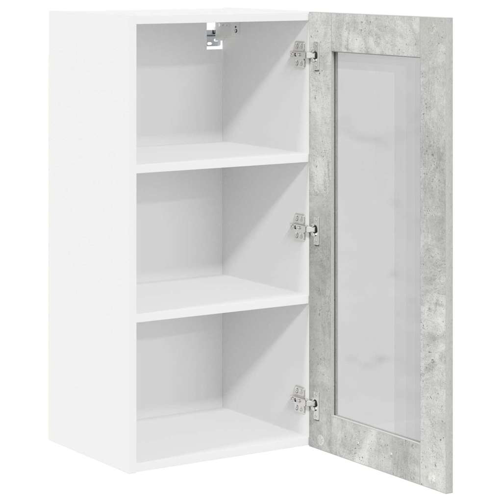 Hängeschrank mit Speicher Riga 2 pcs Beton Grau 40 x 31 x 80 cm