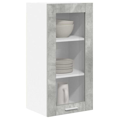 Hängeschrank mit Speicher Riga 2 pcs Beton Grau 40 x 31 x 80 cm