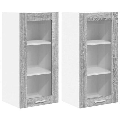 Hängeschrank mit Tür Riga 2 pcs Graues Sonoma 40 x 31 x 80 cm