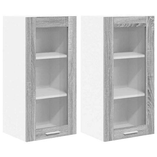Hängeschrank mit Tür Riga 2 pcs Graues Sonoma 40 x 31 x 80 cm