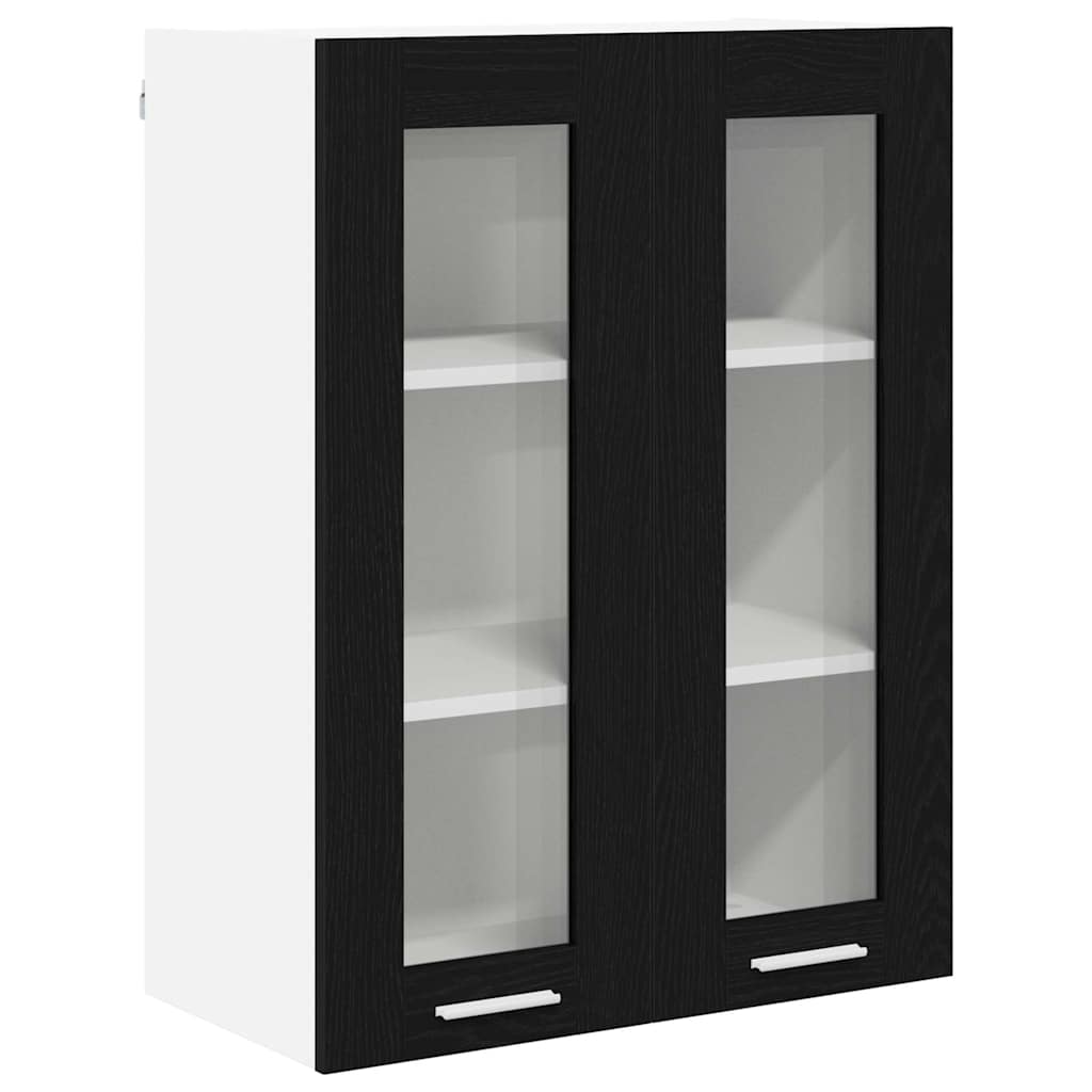 Hängeschrank mit Tür Riga Schwarz Eichen-Optik 60 x 31 x 80 cm