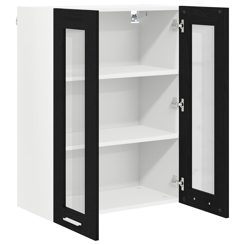 Hängeschrank mit Tür Riga Schwarz Eichen-Optik 60 x 31 x 80 cm