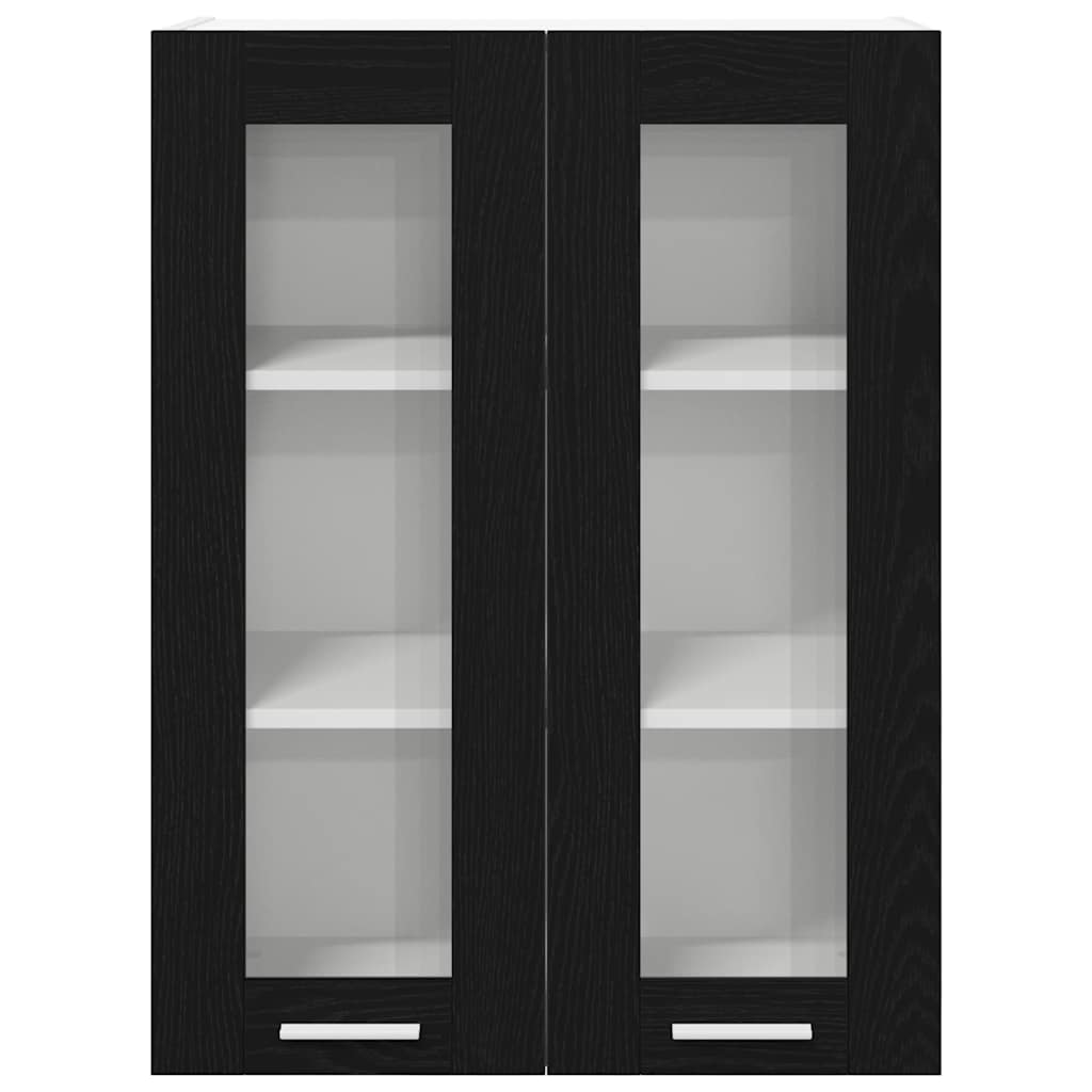 Hängeschrank mit Tür Riga Schwarz Eichen-Optik 60 x 31 x 80 cm