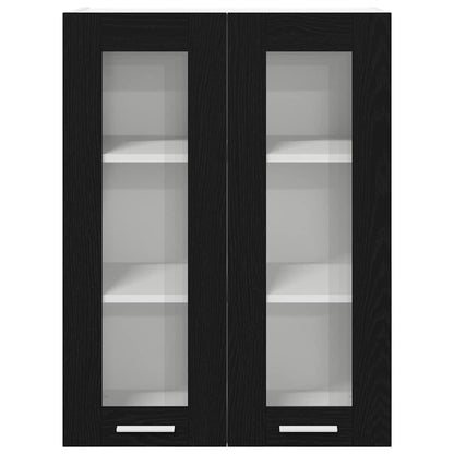 Hängeschrank mit Tür Riga Schwarz Eichen-Optik 60 x 31 x 80 cm