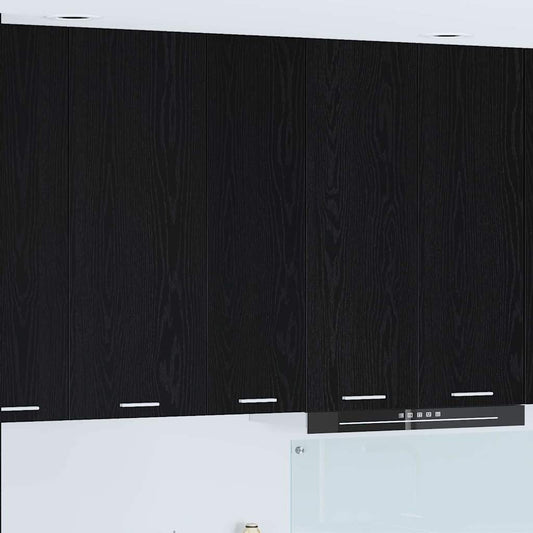 Hängeschrank mit Tür Riga Schwarz Eichen-Optik 30 x 31 x 100 cm