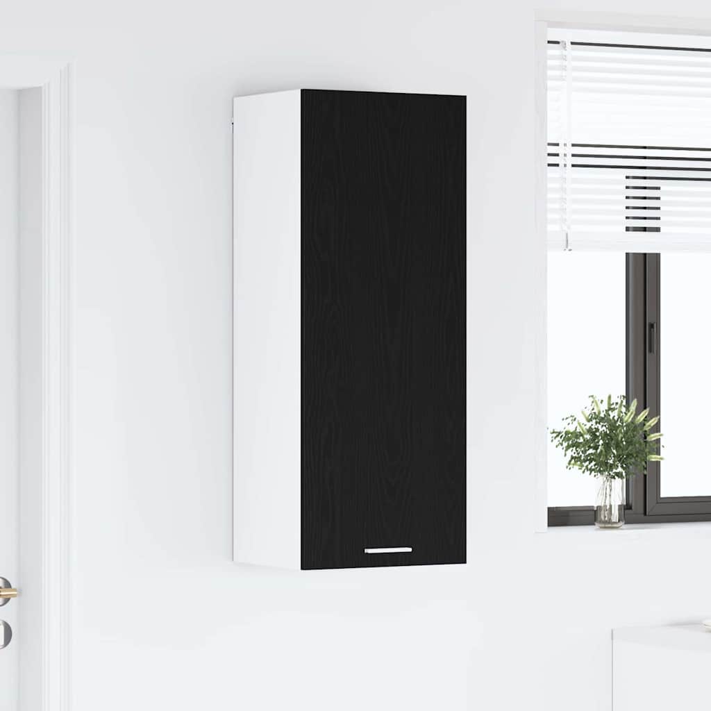 Hängeschrank mit Tür Riga Schwarz Eichen-Optik 40 x 31 x 100 cm