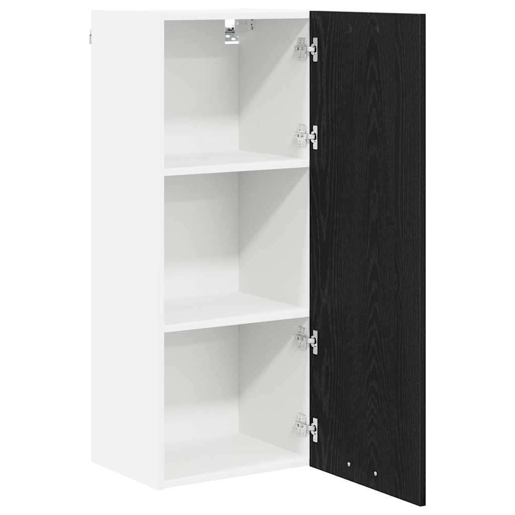Hängeschrank mit Tür Riga Schwarz Eichen-Optik 40 x 31 x 100 cm