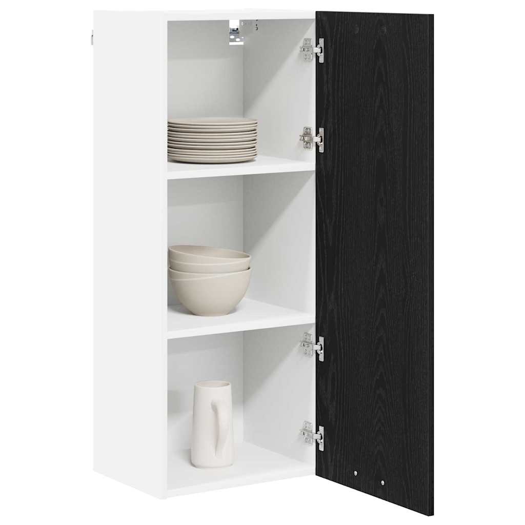 Hängeschrank mit Tür Riga Schwarz Eichen-Optik 40 x 31 x 100 cm