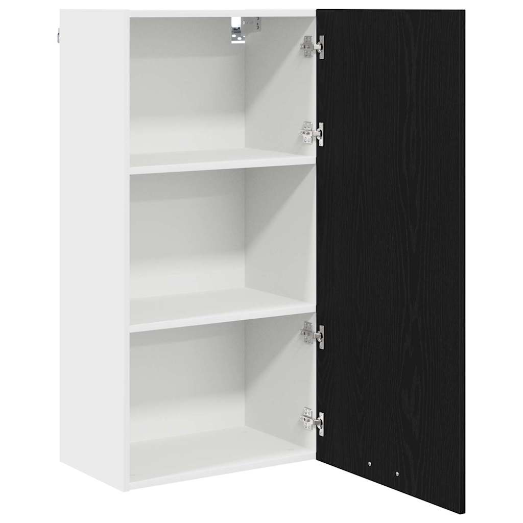 Hängeschrank Riga Schwarze Eiche und Weiß 50 x 31 x 100 cm
