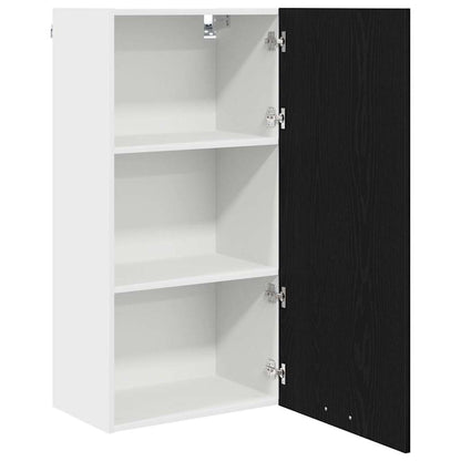 Hängeschrank Riga Schwarze Eiche und Weiß 50 x 31 x 100 cm