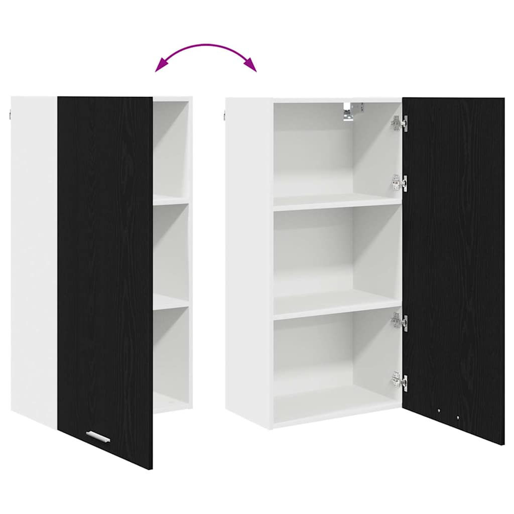 Hängeschrank Riga Schwarze Eiche und Weiß 50 x 31 x 100 cm