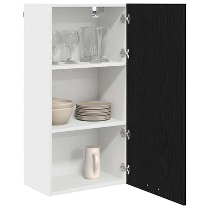 Hängeschrank Riga Schwarze Eiche und Weiß 50 x 31 x 100 cm