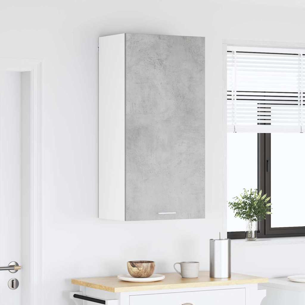 Hängeschrank mit Regal Riga Betongrau und Weiß 50 x 31 x 100 cm
