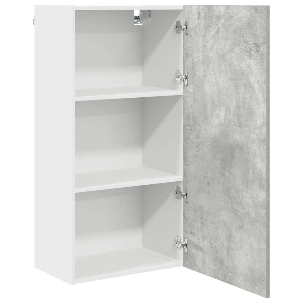 Hängeschrank mit Regal Riga Betongrau und Weiß 50 x 31 x 100 cm
