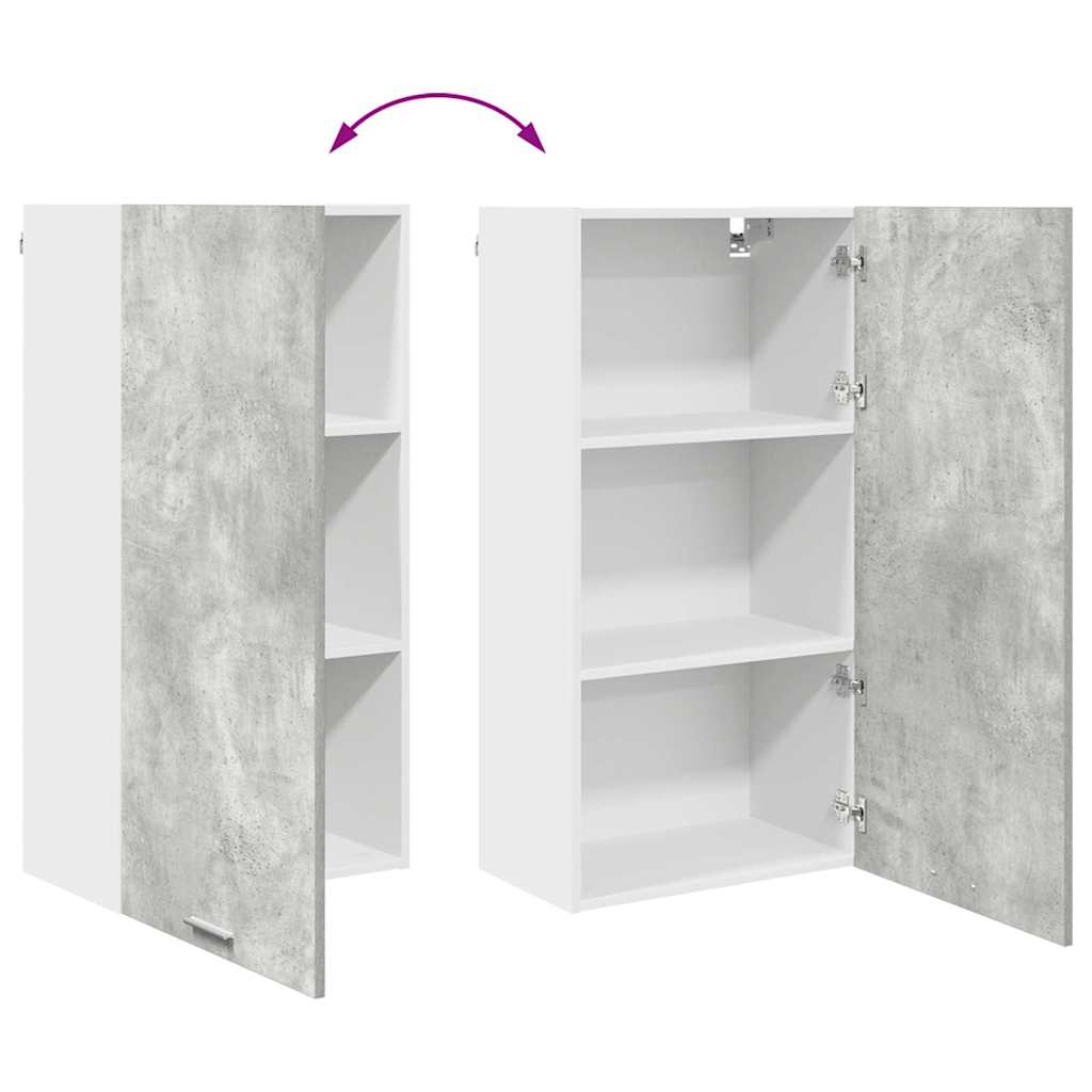 Hängeschrank mit Regal Riga Betongrau und Weiß 50 x 31 x 100 cm