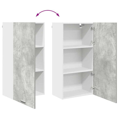 Hängeschrank mit Regal Riga Betongrau und Weiß 50 x 31 x 100 cm