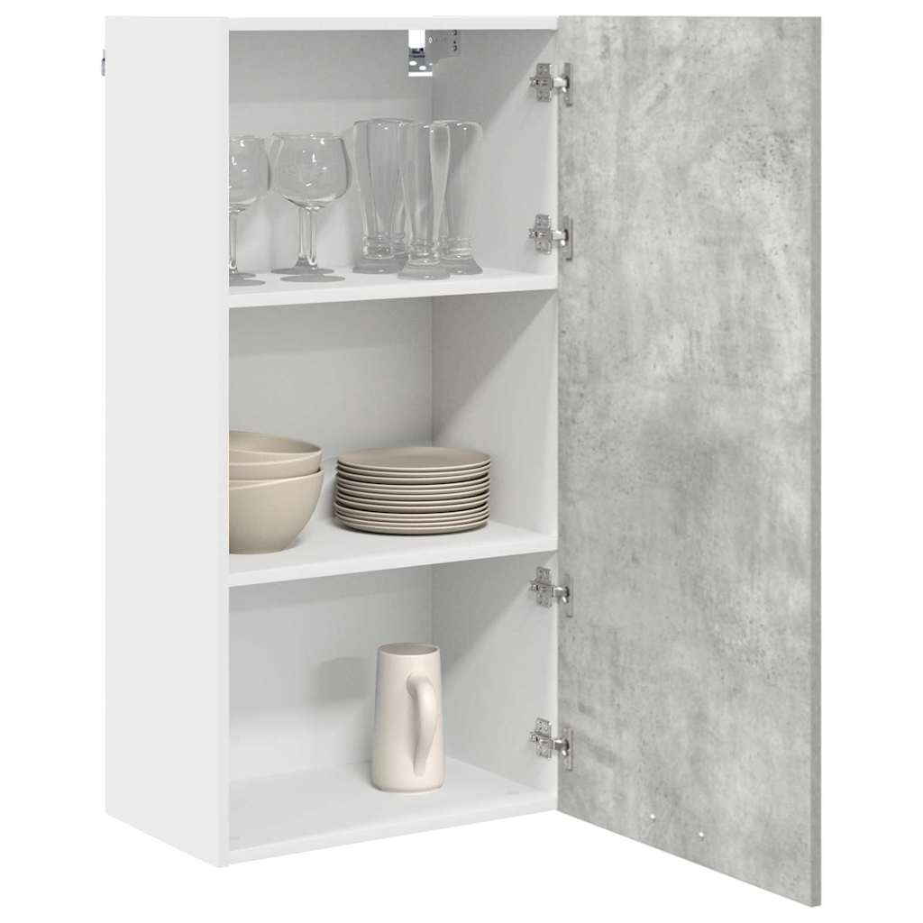 Hängeschrank mit Regal Riga Betongrau und Weiß 50 x 31 x 100 cm