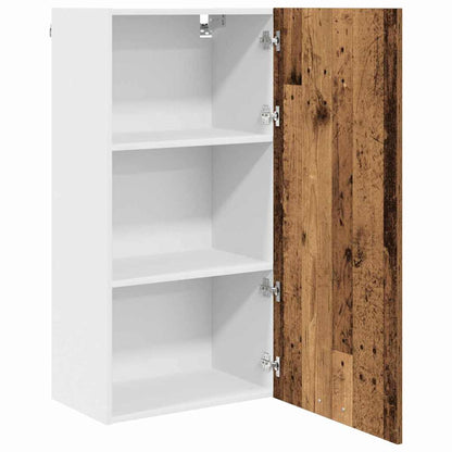 Hängeschrank mit Tür Riga Altes Holz und Weiß 50 x 31 x 100 cm