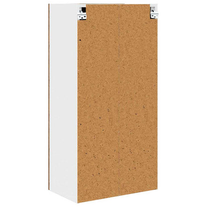 Hängeschrank mit Tür Riga Altes Holz und Weiß 50 x 31 x 100 cm